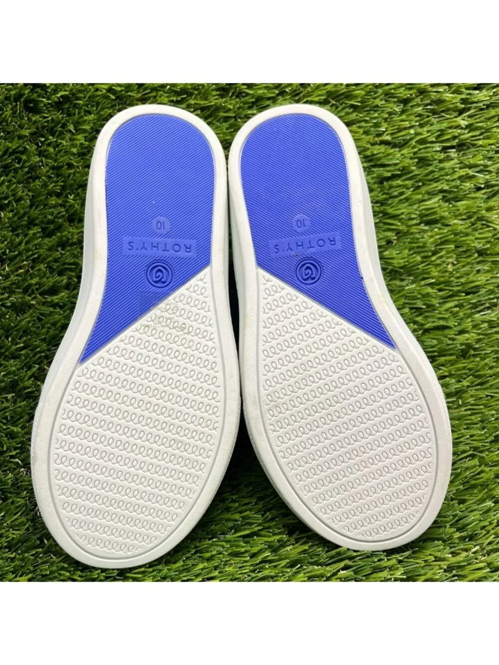Rothy's The Kids Boys Size 10C Blue White Athletic Slip On Knit Shoes Sneakers